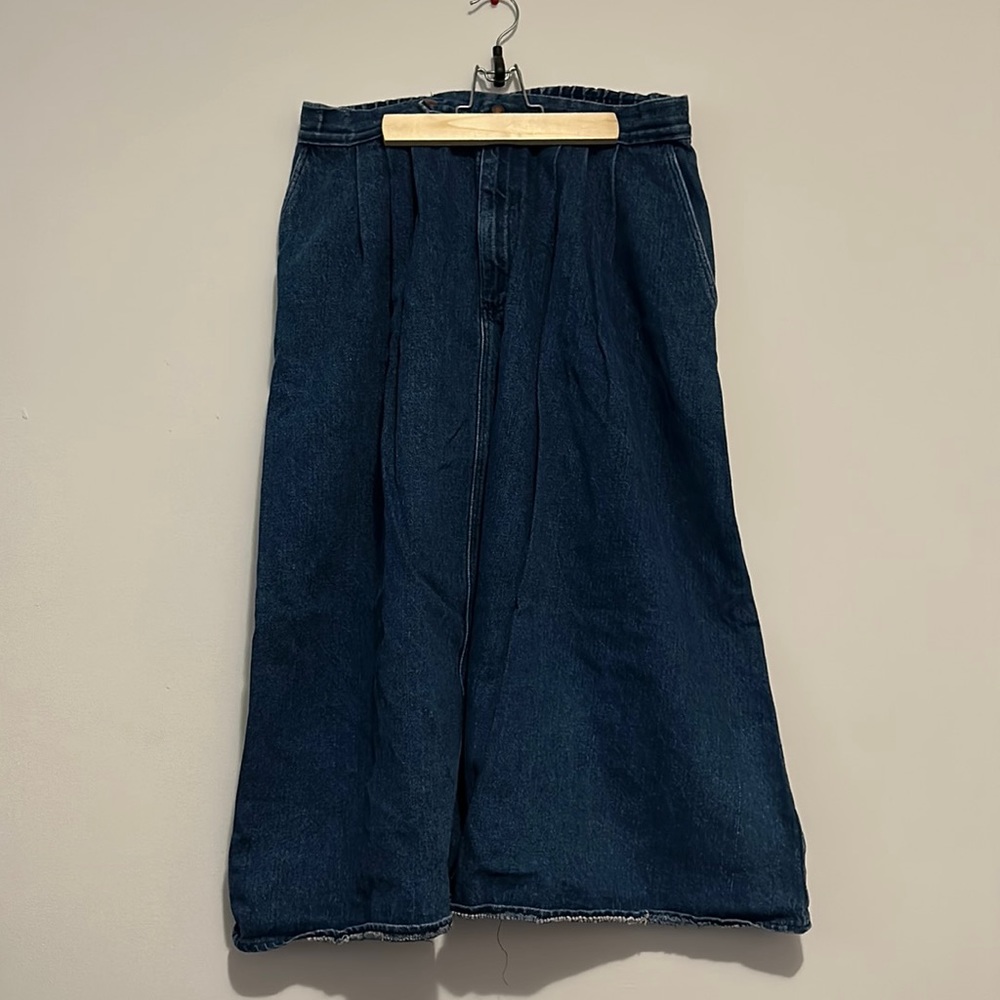 True Vintage denim jean midi skirt size 12